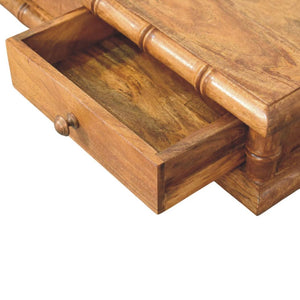Bamboo Wall-Mounted Console Table | Floating Hallway Design | Framed Detail