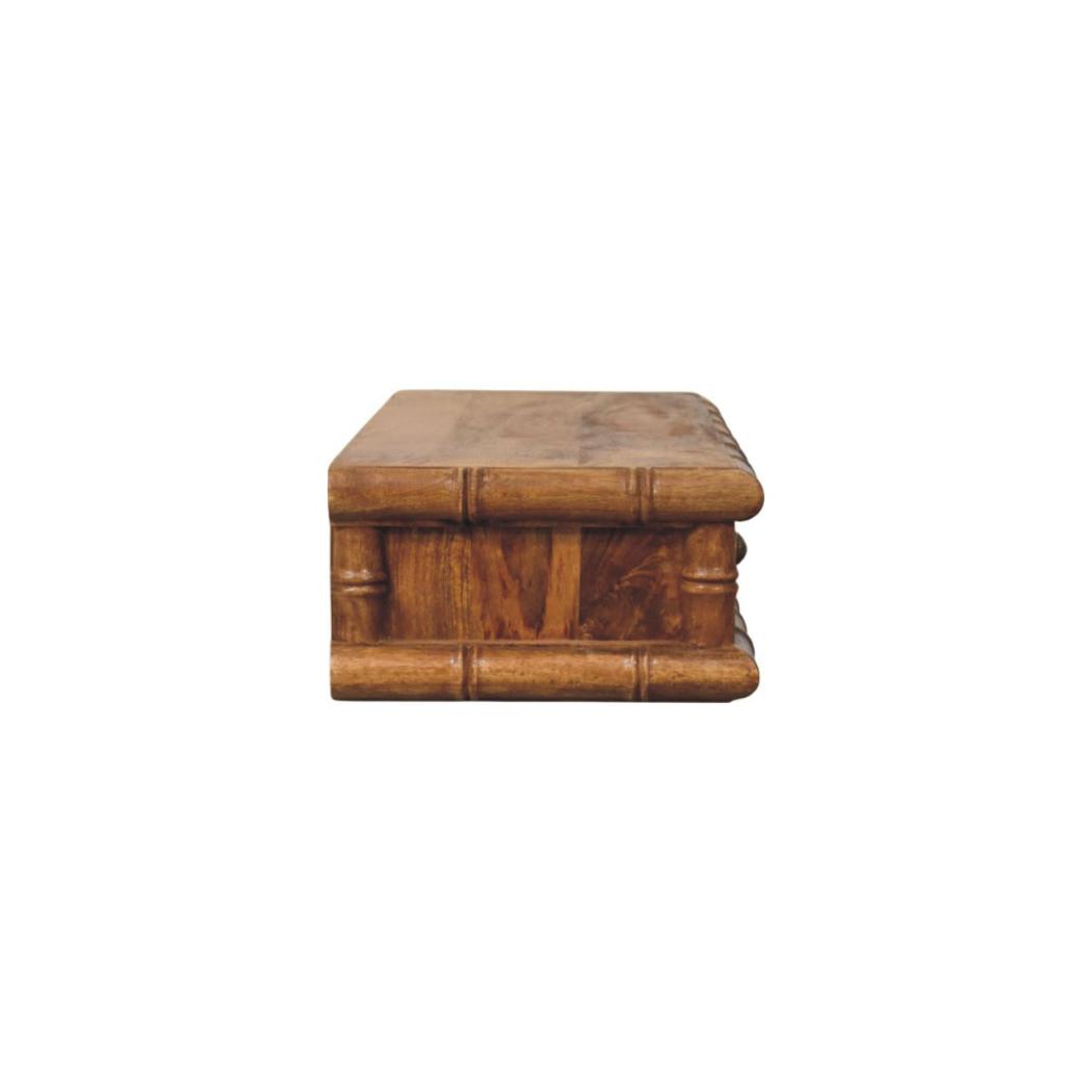 Bamboo Wall-Mounted Console Table | Floating Hallway Design | Framed Detail