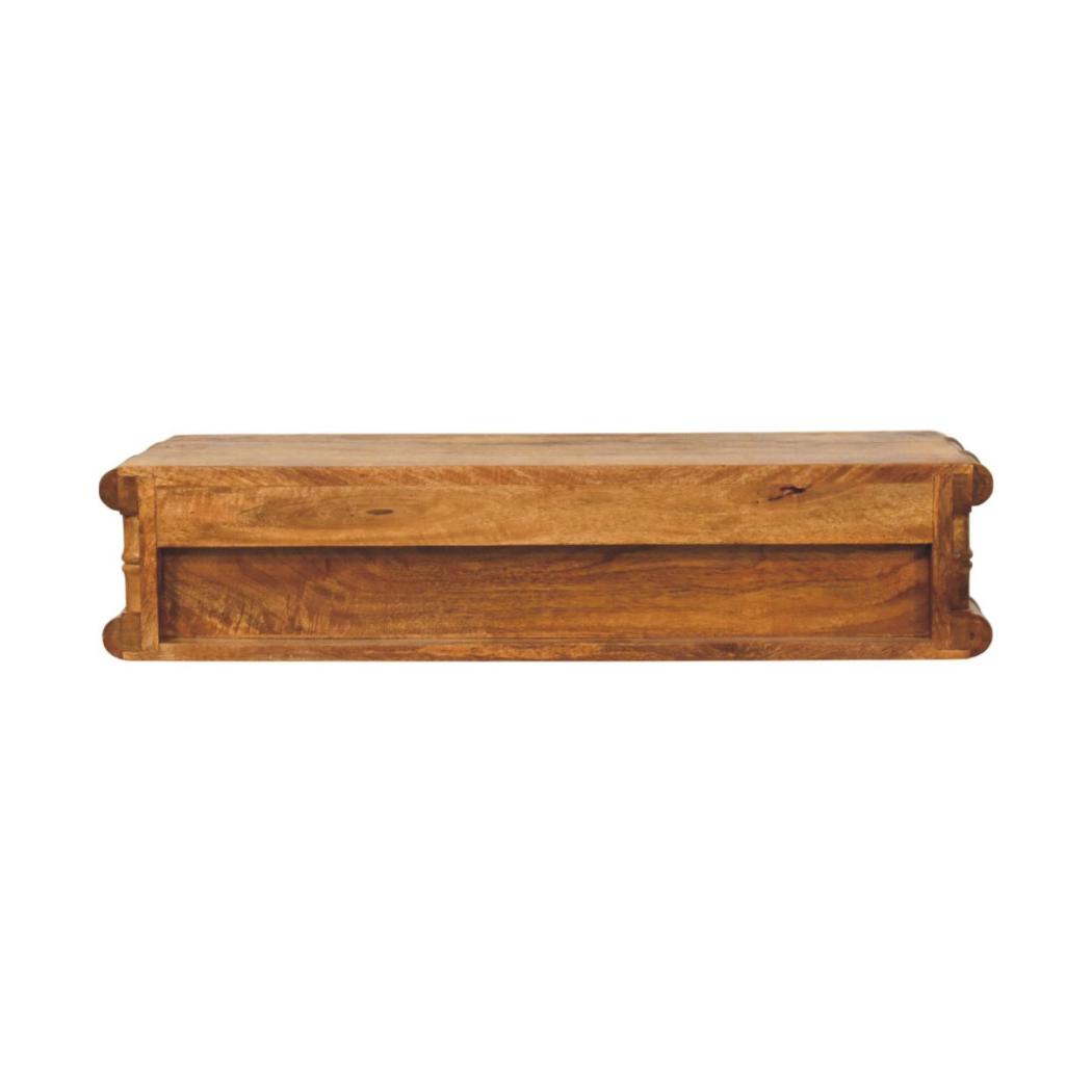 Bamboo Wall-Mounted Console Table | Floating Hallway Design | Framed Detail