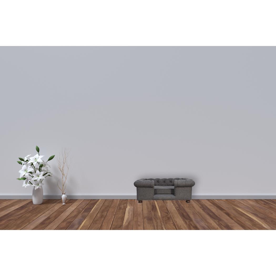 Battleship Grey Button-Tufted Pet Sofa Bed | Tweed Upholstery | Cat & Dog Bed