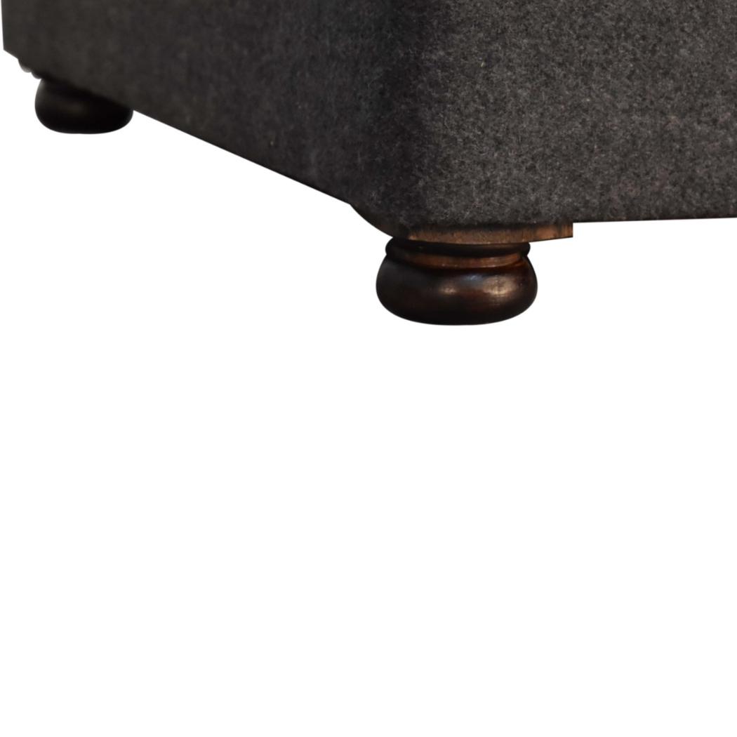 Battleship Grey Button-Tufted Pet Sofa Bed | Tweed Upholstery | Cat & Dog Bed