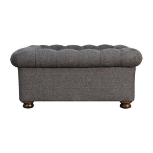 Battleship Grey Button-Tufted Pet Sofa Bed | Tweed Upholstery | Cat & Dog Bed