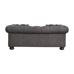 Battleship Grey Button-Tufted Pet Sofa Bed | Tweed Upholstery | Cat & Dog Bed