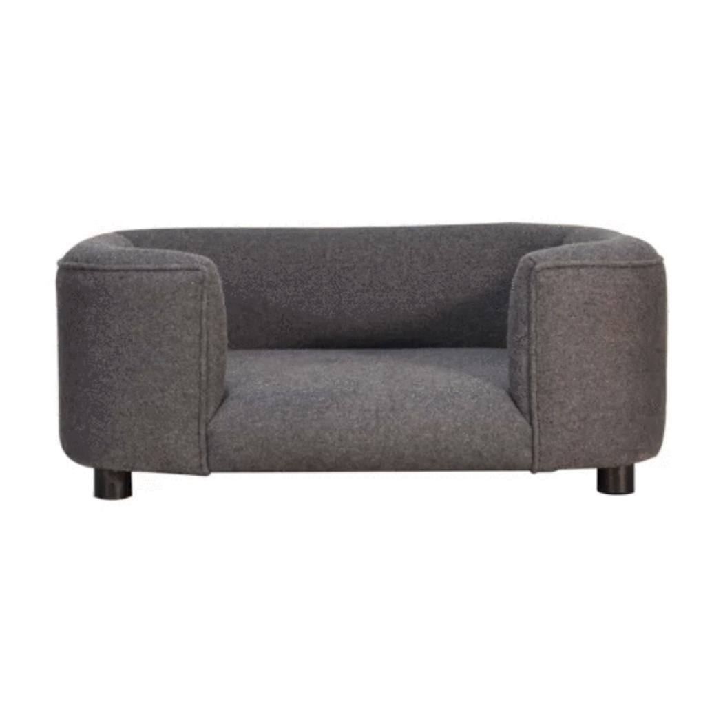 Battleship Grey Tweed Pet Sofa Bed | Upholstered Cat & Dog Bed | Padded Design