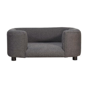 Battleship Grey Tweed Pet Sofa Bed | Upholstered Cat & Dog Bed | Padded Design