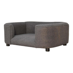 Battleship Grey Tweed Pet Sofa Bed | Upholstered Cat & Dog Bed | Padded Design