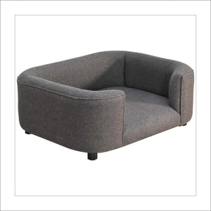 Battleship Grey Tweed Pet Sofa Bed | Upholstered Cat & Dog Bed | Padded Design