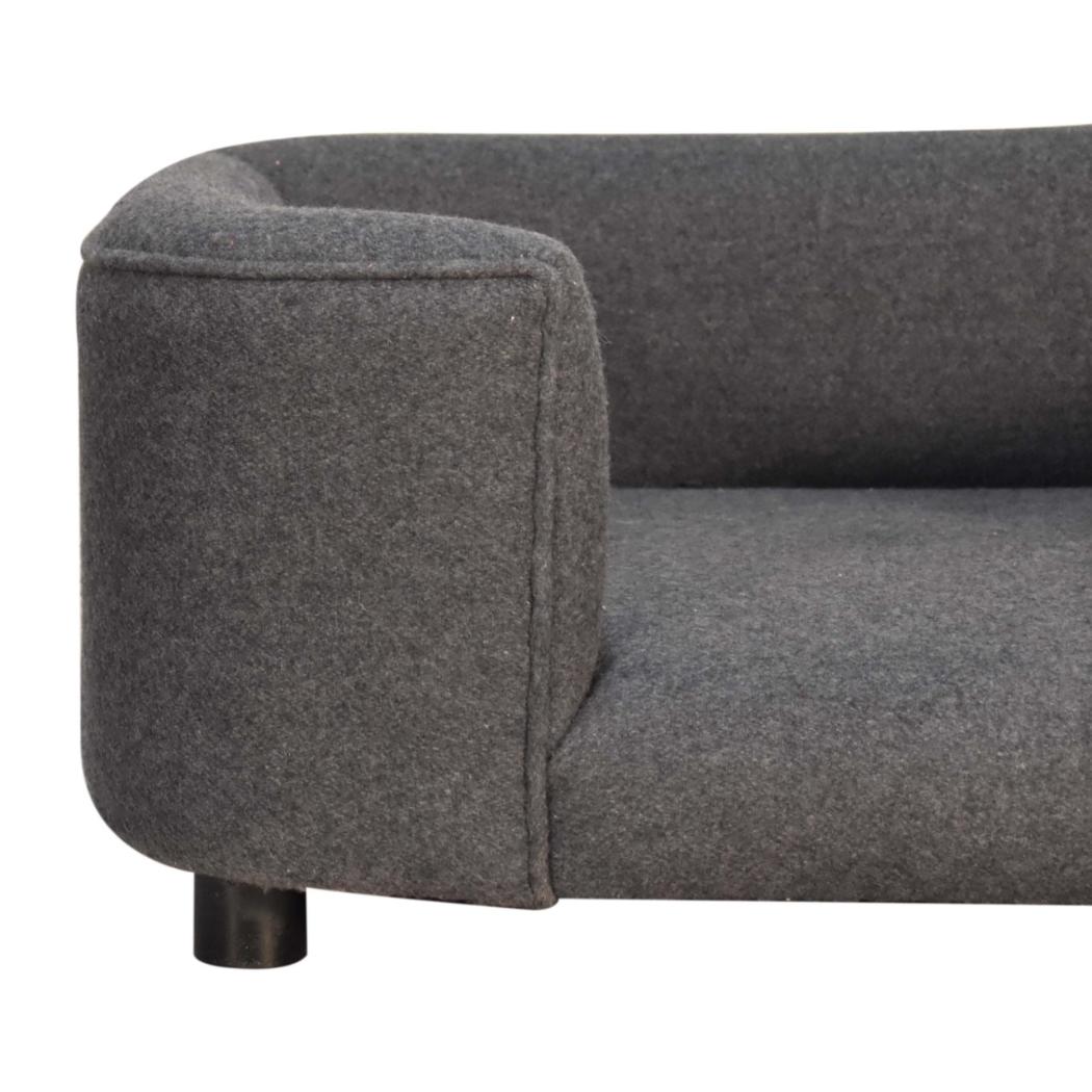 Battleship Grey Tweed Pet Sofa Bed | Upholstered Cat & Dog Bed | Padded Design