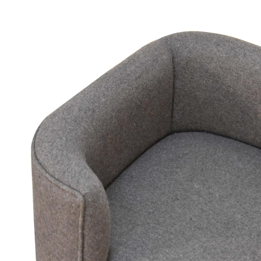 Battleship Grey Tweed Pet Sofa Bed | Upholstered Cat & Dog Bed | Padded Design