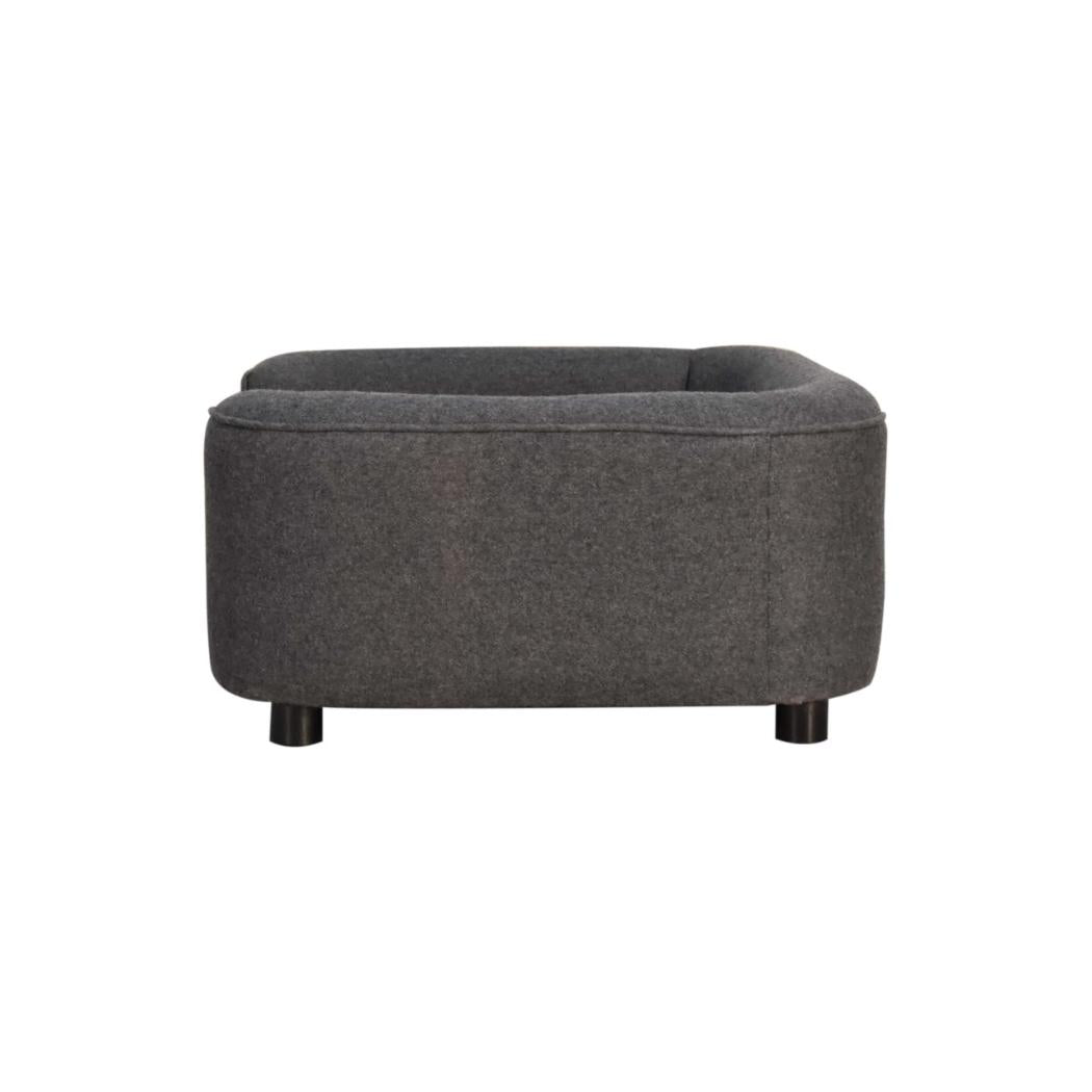 Battleship Grey Tweed Pet Sofa Bed | Upholstered Cat & Dog Bed | Padded Design