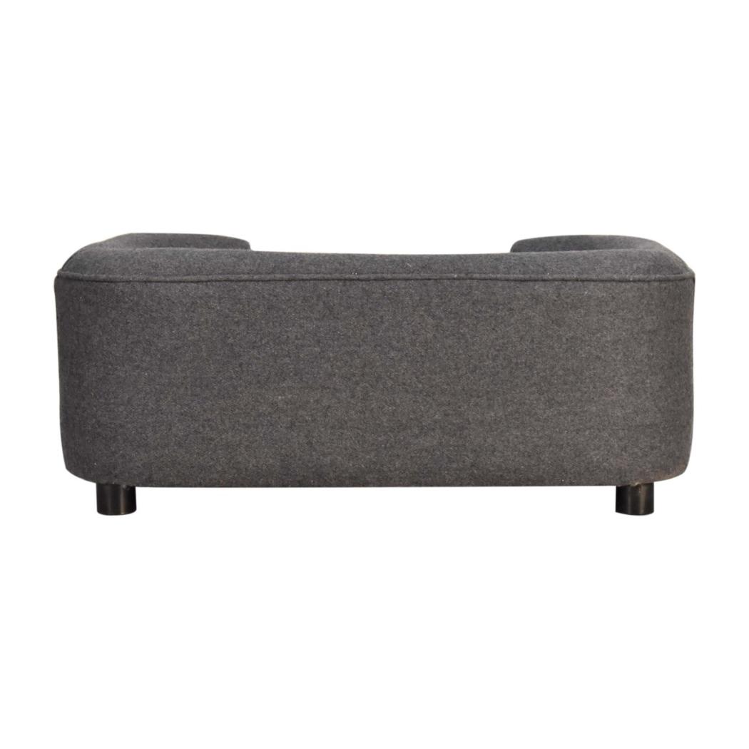 Battleship Grey Tweed Pet Sofa Bed | Upholstered Cat & Dog Bed | Padded Design