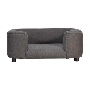 Battleship Grey Tweed Pet Sofa Bed | Upholstered Cat & Dog Bed | Padded Design