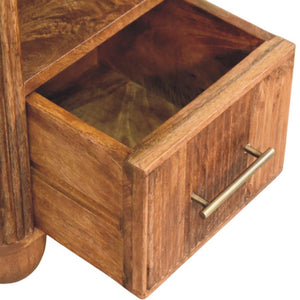 Beaumont Marble Bedside Table | Solid Mango Wood | Natural Stone Top | Compact Nightstand