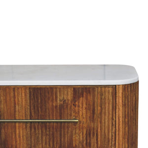 Beaumont Marble Chest of Drawers | Solid Mango Wood | Natural Stone Top | Bedroom Storage
