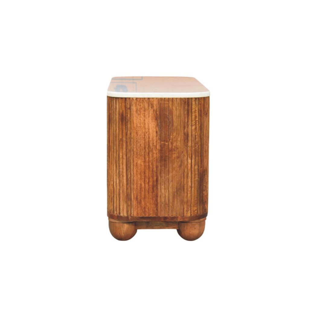 Beaumont Marble Shoe Bench | Solid Mango Wood | Natural Stone Top | Entryway Storage