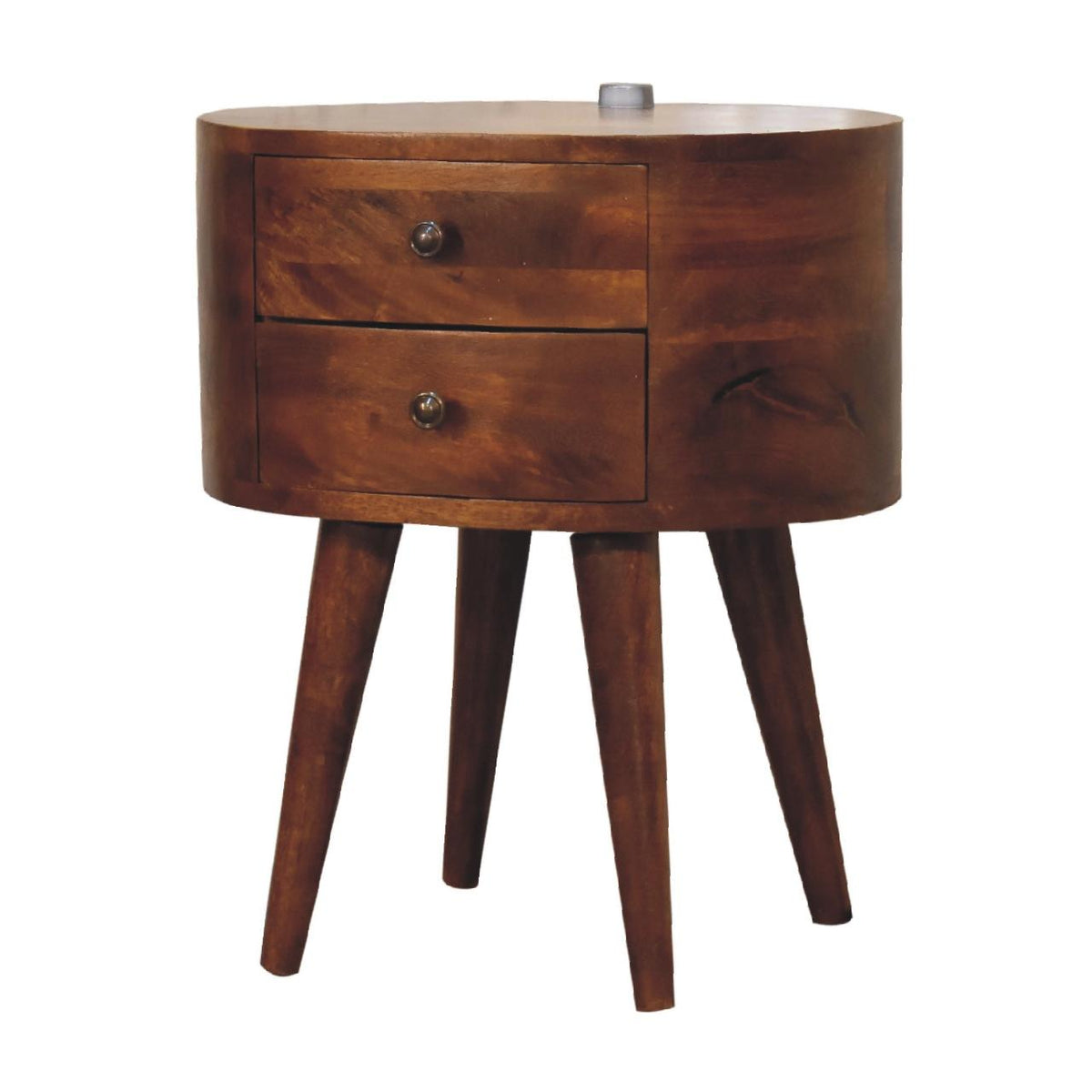 Bedside Table with Reading Light | Chestnut Finish | Integrated Bedside Lighting