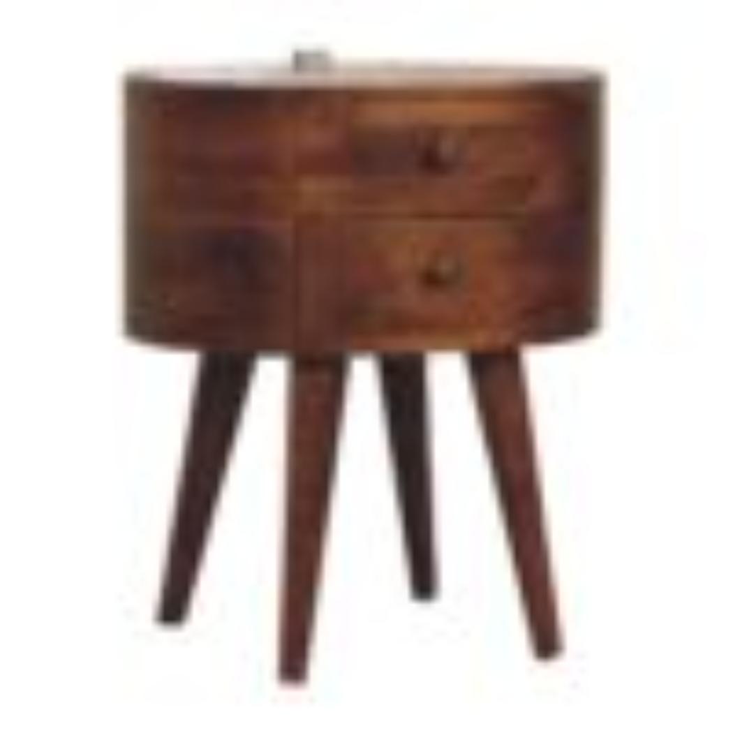 Bedside Table with Reading Light | Chestnut Finish | Integrated Bedside Lighting