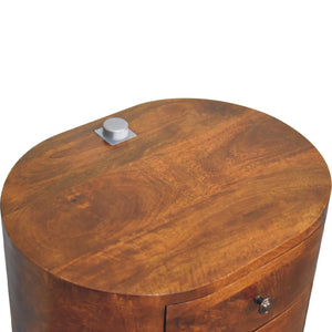 Bedside Table with Reading Light | Chestnut Finish | Integrated Bedside Lighting