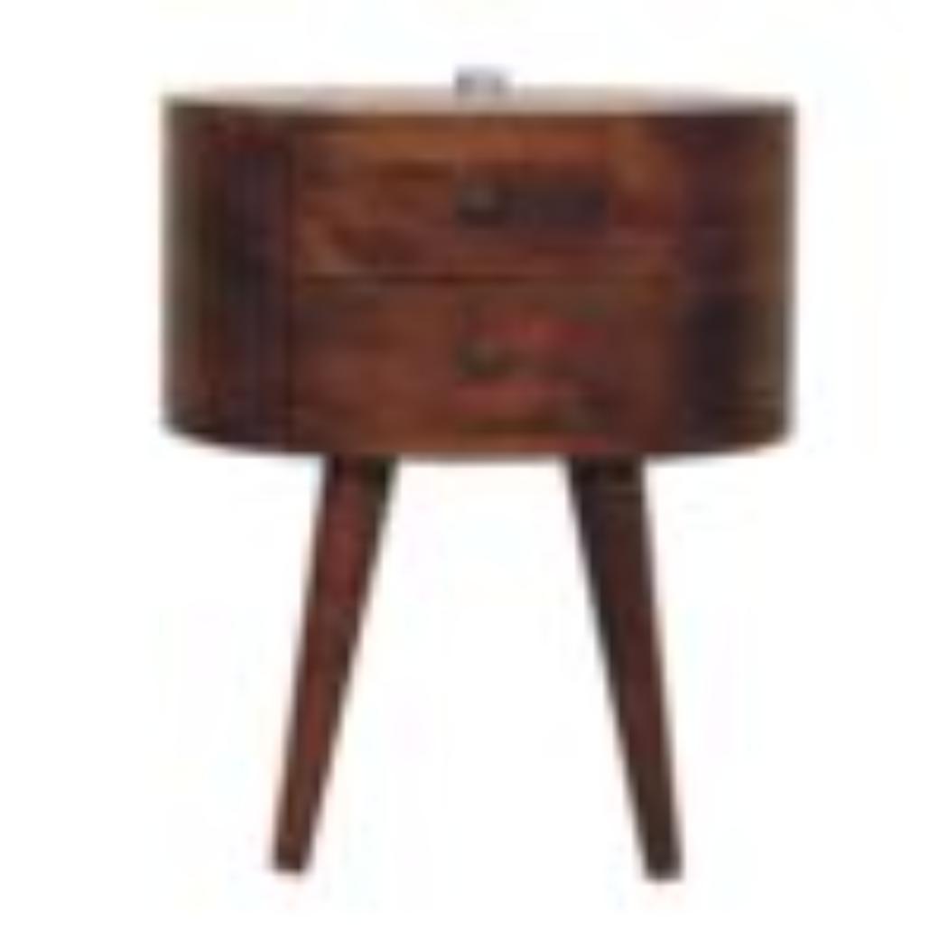 Bedside Table with Reading Light | Chestnut Finish | Integrated Bedside Lighting