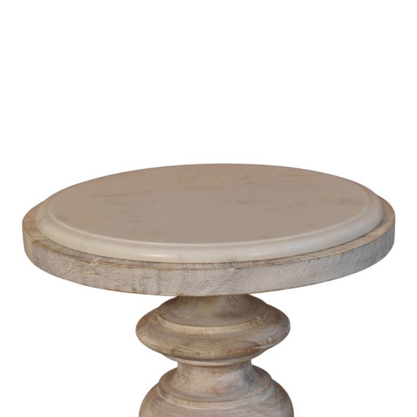Bellis Marble Accent Table | Sculptural Side Table | Natural Stone Look