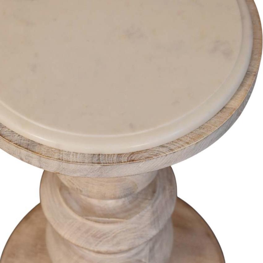 Bellis Marble Accent Table | Sculptural Side Table | Natural Stone Look