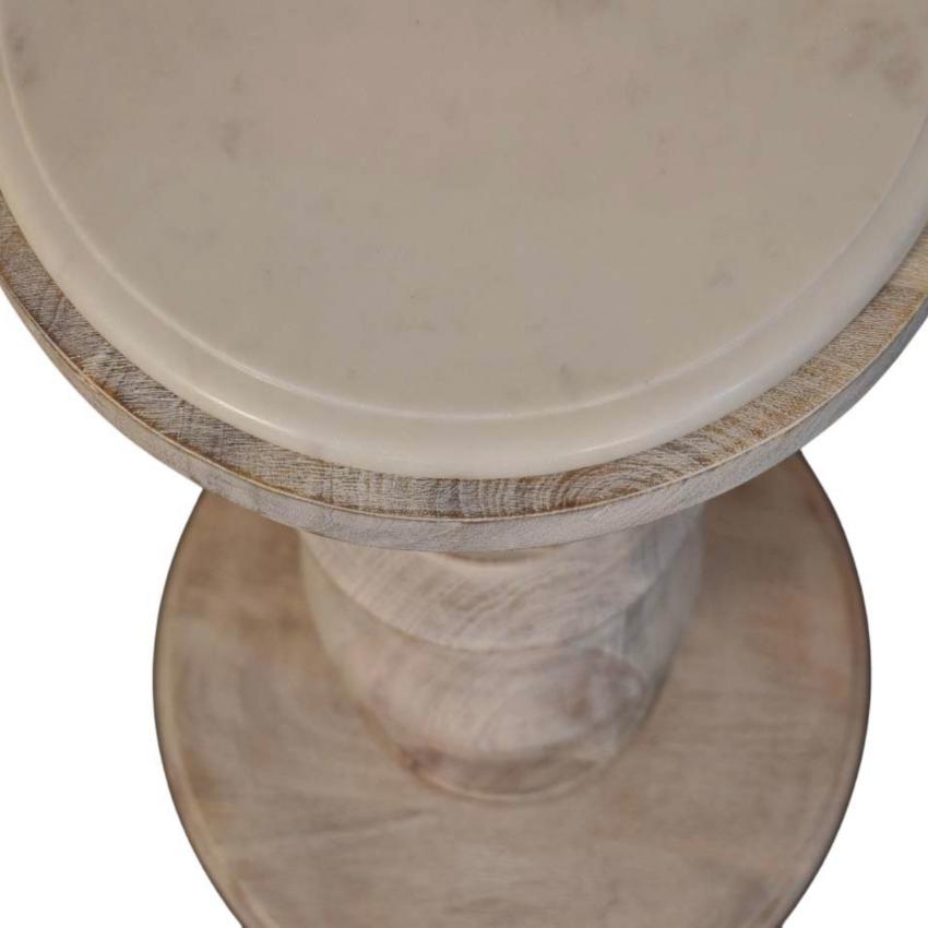 Bellis Marble Accent Table | Sculptural Side Table | Natural Stone Look