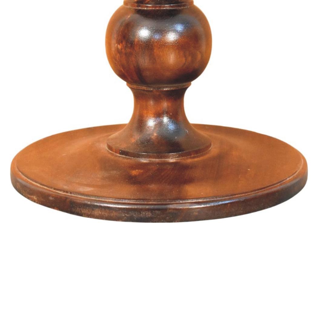 Bellmont Side Table | Solid Mango Wood | Marble Top | Walnut Finish Accent Table