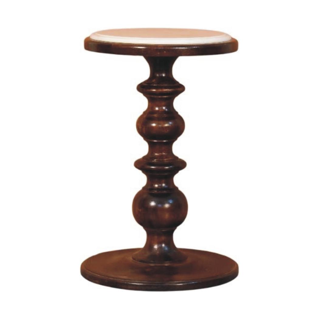 Bellmont Side Table | Solid Mango Wood | Marble Top | Walnut Finish Accent Table