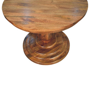 Belmont Round Dining Table | Solid Mango Wood | Sculptural Pedestal Base | Modern Dining Furniture