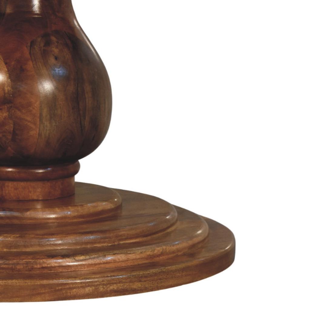 Belmont Round Dining Table | Solid Mango Wood | Sculptural Pedestal Base | Modern Dining Furniture