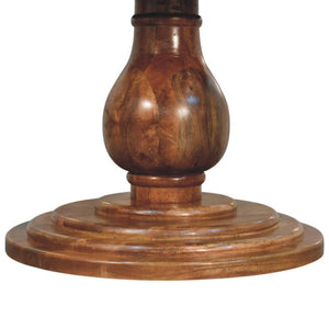 Belmont Round Dining Table | Solid Mango Wood | Sculptural Pedestal Base | Modern Dining Furniture