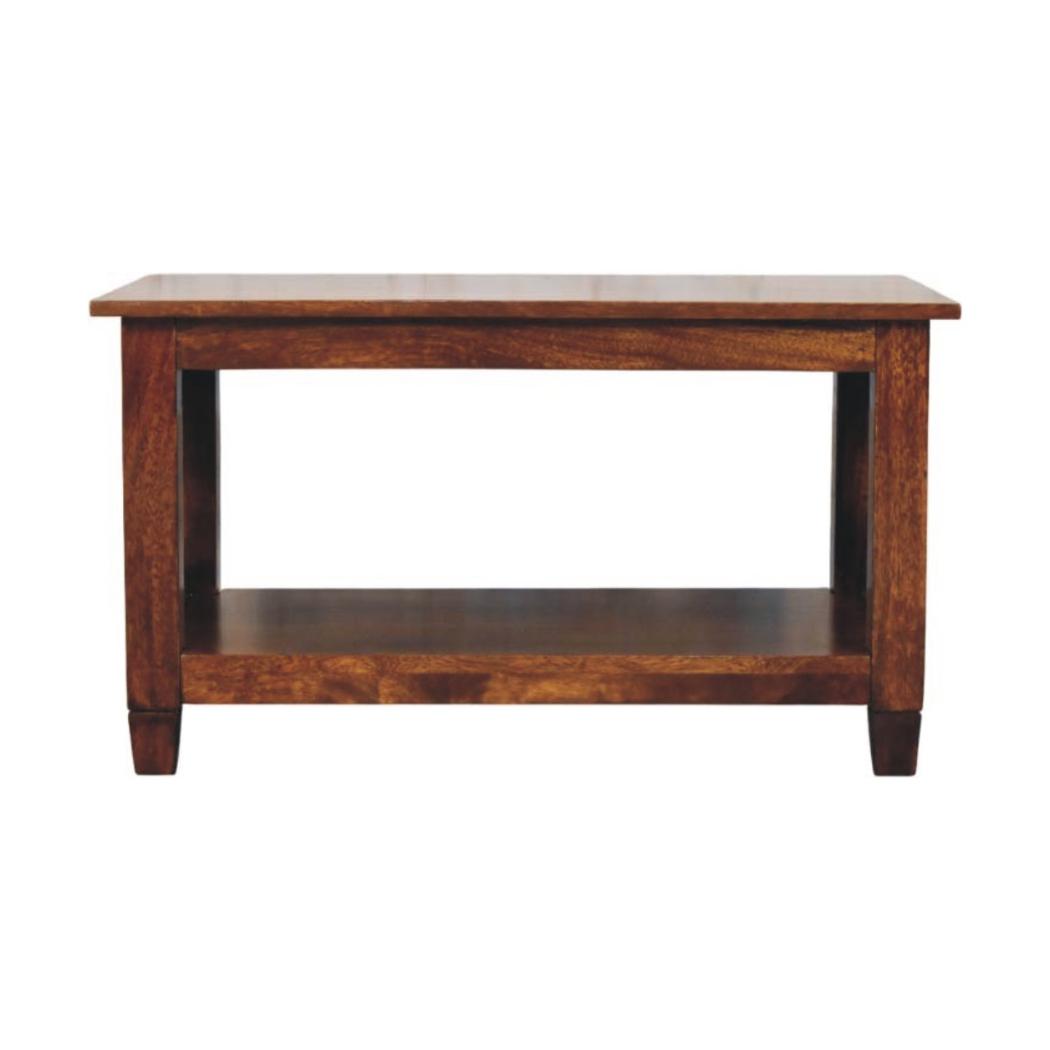 Belmont X-Frame Coffee Table | Solid Mango Wood | Chestnut Finish
