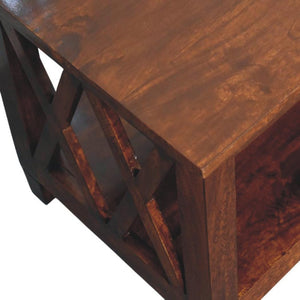Belmont X-Frame Coffee Table | Solid Mango Wood | Chestnut Finish