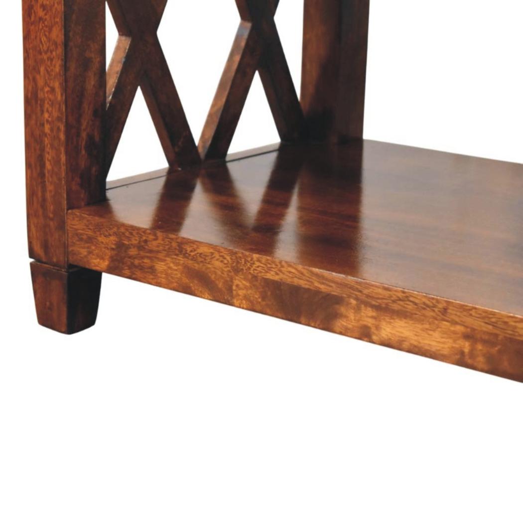 Belmont X-Frame Coffee Table | Solid Mango Wood | Chestnut Finish