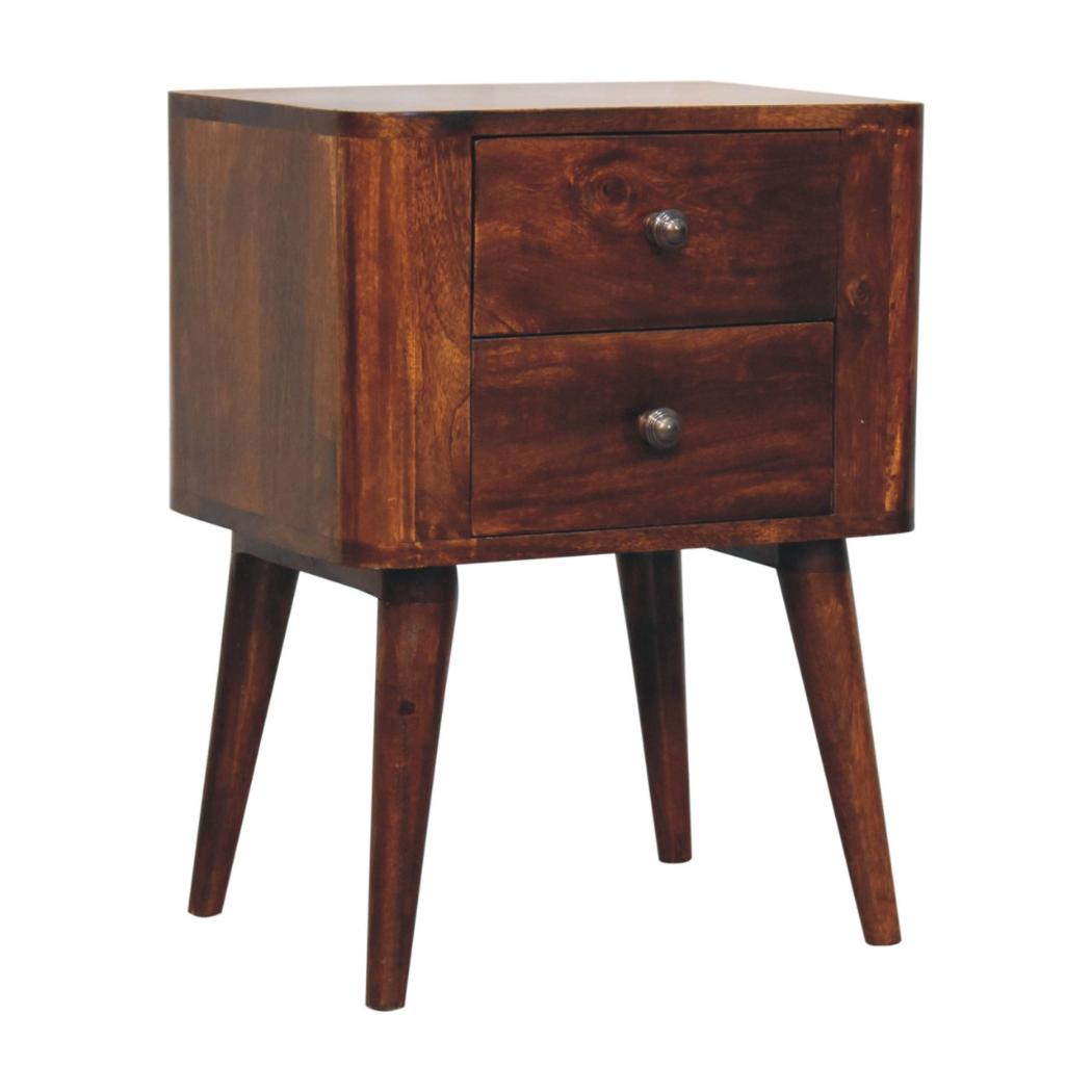 Bera Bedside Table | Solid Mango Wood | Compact Storage