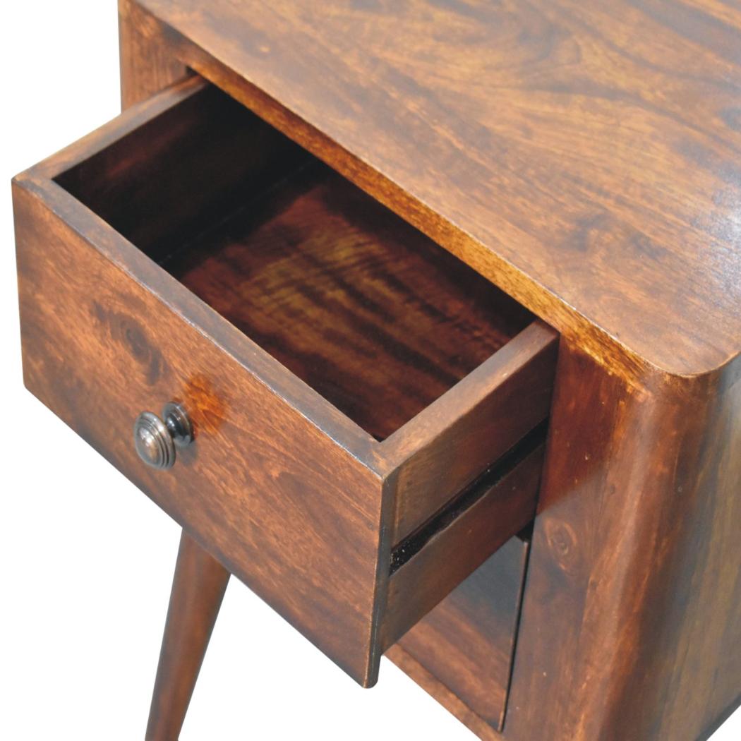 Bera Bedside Table | Solid Mango Wood | Compact Storage