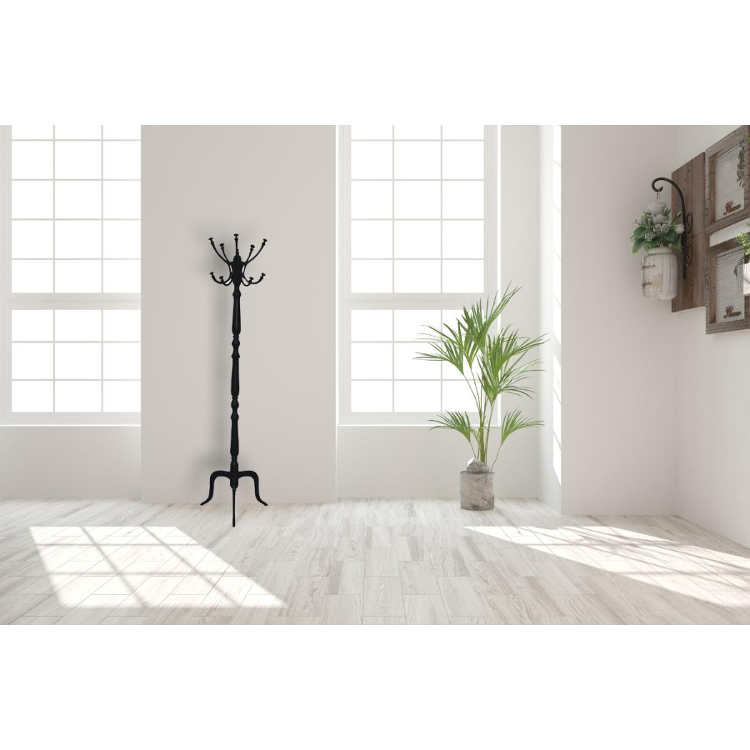 Black Coat Stand | Freestanding Entryway Storage | Slim Vertical Design