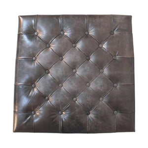Black Leather Upholstered Ottoman | Footstool | Accent Seat