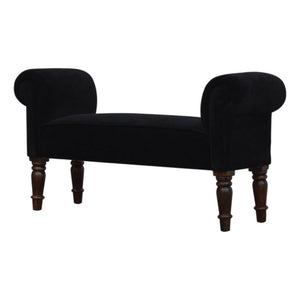 Black Velvet Bench | Elegant Upholstered Seating | Versatile Home Accent
