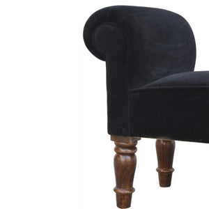 Black Velvet Bench | Elegant Upholstered Seating | Versatile Home Accent