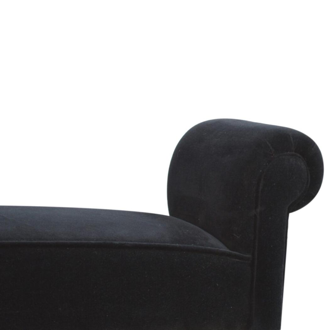 Black Velvet Bench | Elegant Upholstered Seating | Versatile Home Accent