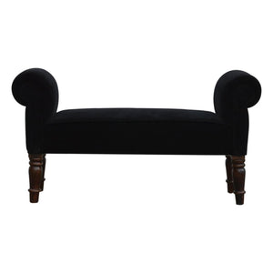Black Velvet Bench | Elegant Upholstered Seating | Versatile Home Accent
