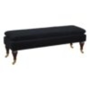 Black Velvet Castor Bench | Solid Mango Wood | Button Tufted Upholstery | Classic Seating