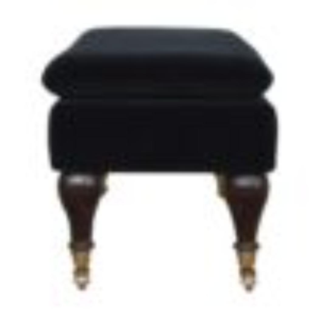 Black Velvet Castor Bench | Solid Mango Wood | Button Tufted Upholstery | Classic Seating