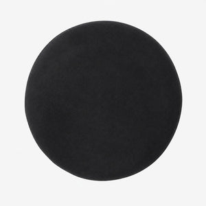 Black Velvet Footstool | Solid Mango Wood Base | Compact Accent Seating