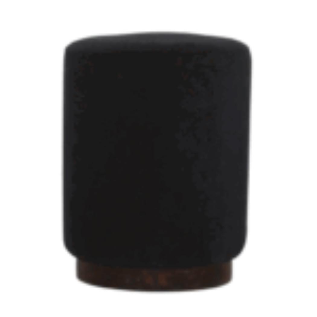 Black Velvet Footstool | Solid Mango Wood Base | Compact Accent Seating