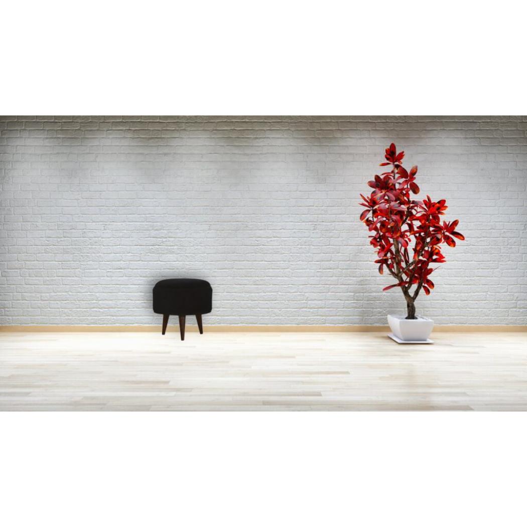 Black Velvet Nordic Style Footstool | Distinctive Detail | Versatile Home Furniture