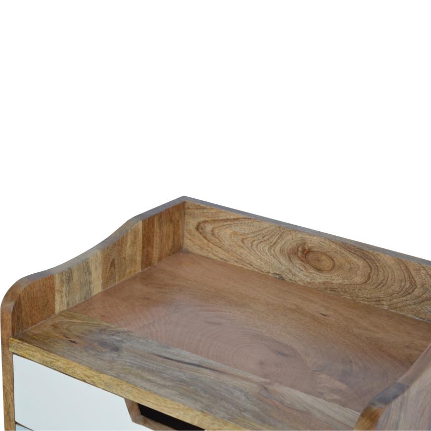 Blue Gradient Bedside Table | 3 Drawers | Solid Mango Wood