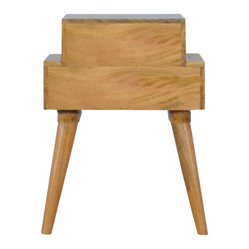Blush Pink & White Bedside Table | 2 Drawers | Solid Mango Wood