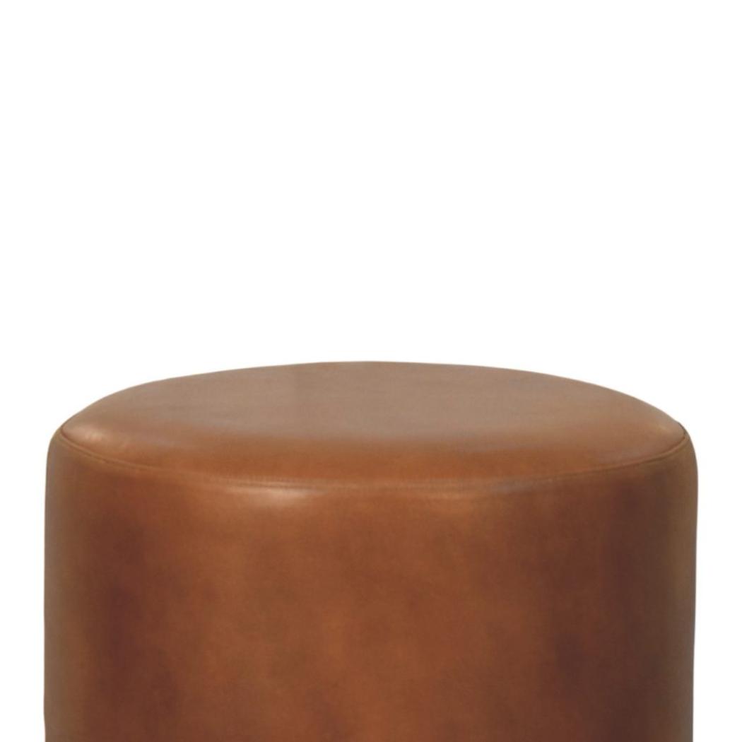 Bola Leather Stool | Leather Texture | Accent Seating